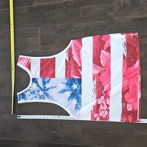 Floral American Flag Tank Top